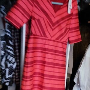 Banana Republic Red Striped Midi Dress